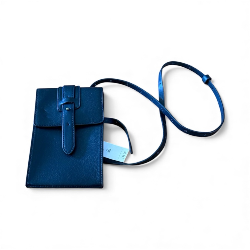 NWT Anthropologie Black Leather Crossbody Bag